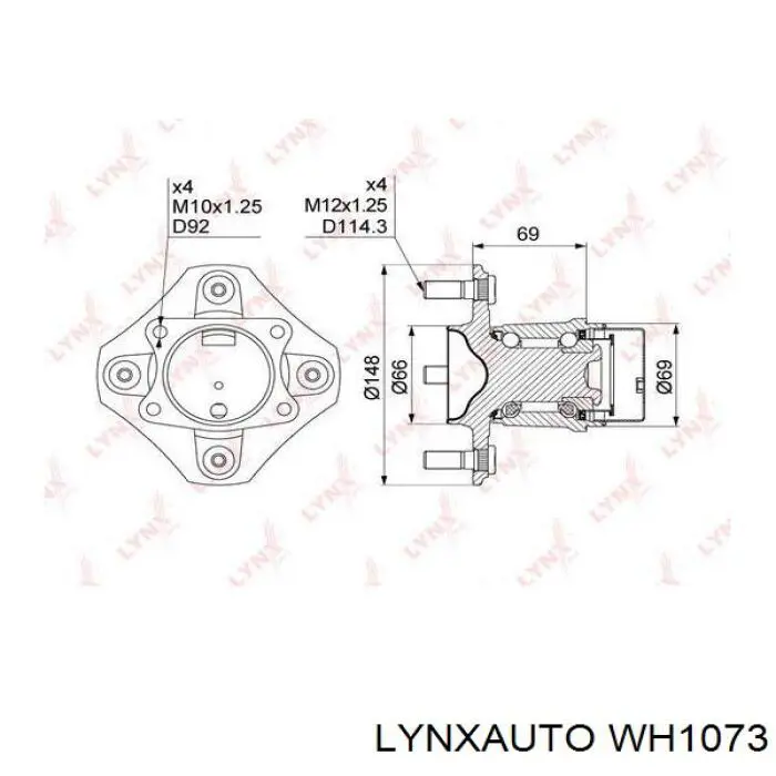 Ступица задняя WH1073 Lynxauto