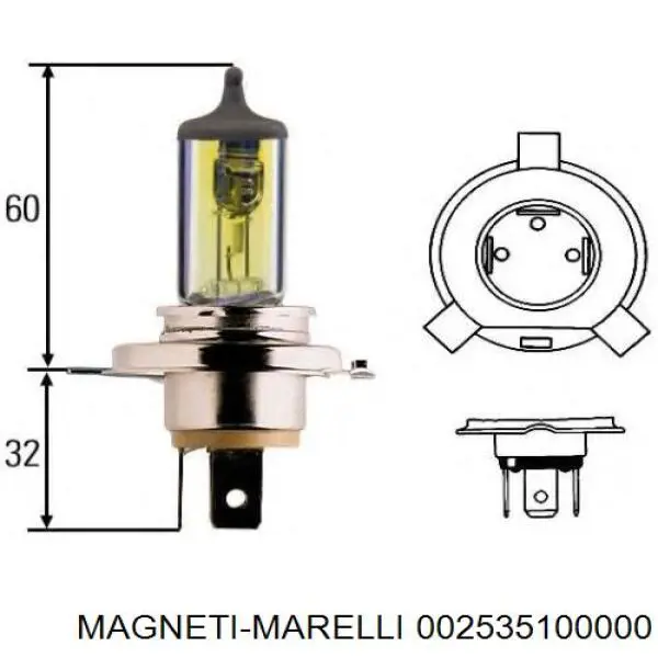 002535100000 Magneti Marelli Лампочка дальнего света