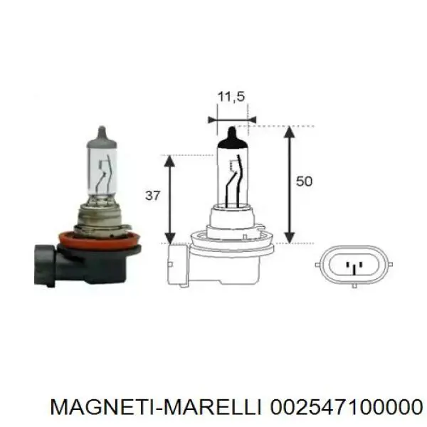 Bombilla halógena 002547100000 Magneti Marelli