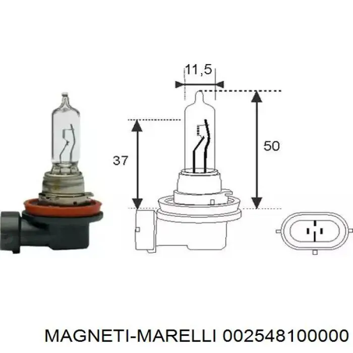 Лампочка галогенная 002548100000 Magneti Marelli