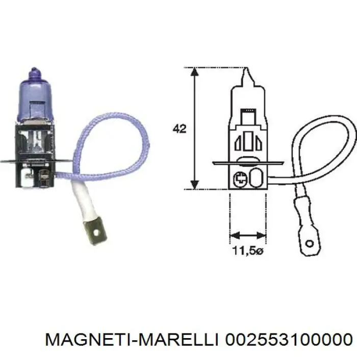 Галогенная автолампа Magneti Marelli H3 Pk22s 12V 002553100000