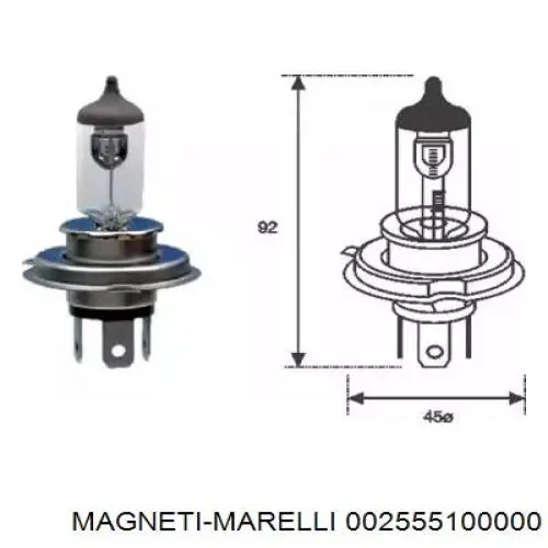 Лампочка галогенна 002555100000 Magneti Marelli