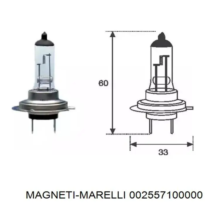 Bombilla halógena 002557100000 Magneti Marelli