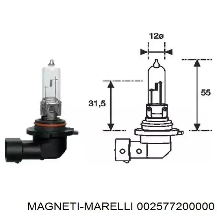 Галогенная автолампа Magneti Marelli HB3 P20d 12V 002577200000