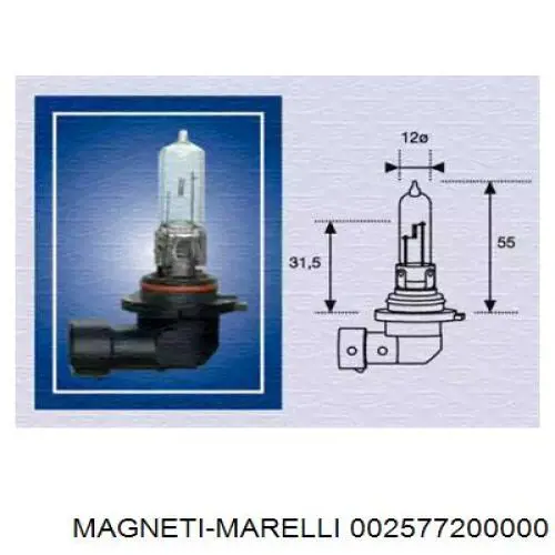 Bombilla halógena 002577200000 Magneti Marelli