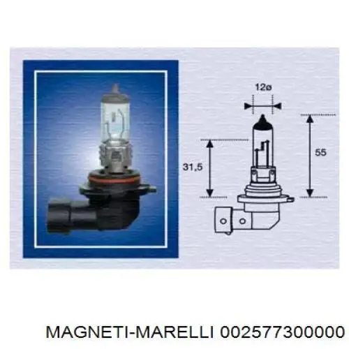 Bombilla halógena 002577300000 Magneti Marelli