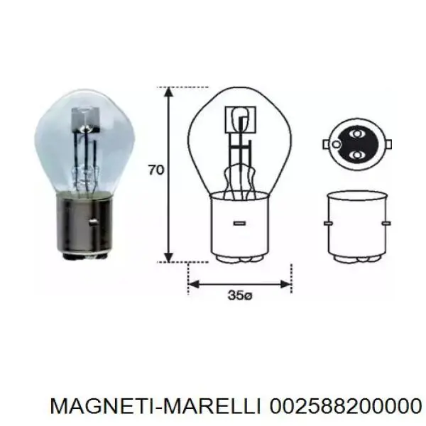 Лампочка накаливания Magneti Marelli 002588200000 цена, от 3.31 USD