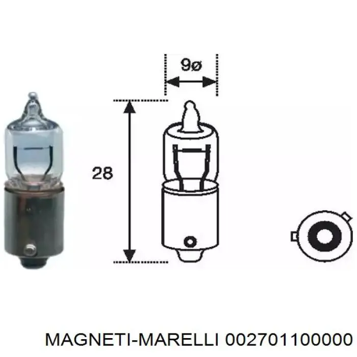 002701100000 Magneti Marelli лампочка