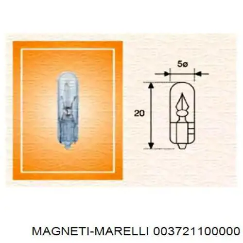 Лампочка щитка / панелі приладів 003721100000 Magneti Marelli