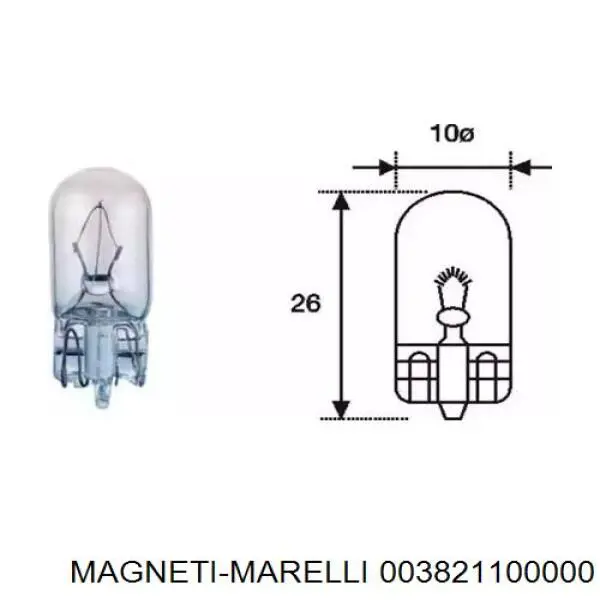 003821100000 Magneti Marelli лампочка плафона освещения салона/кабины