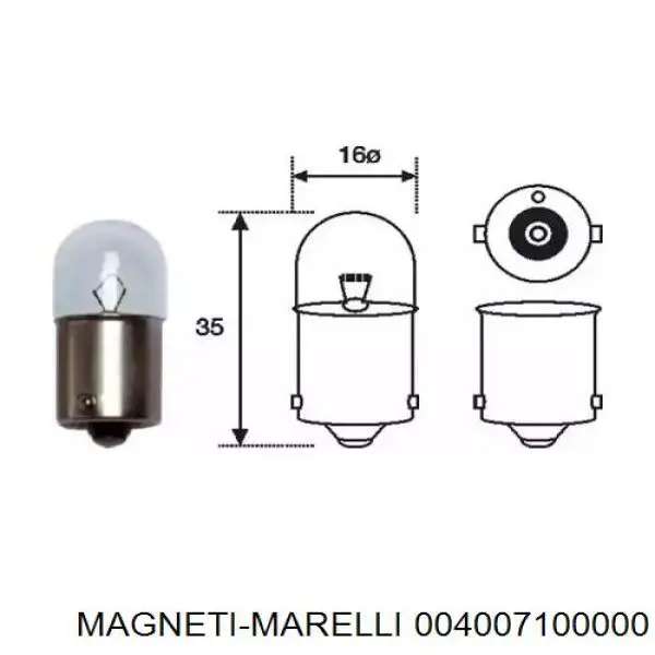 004007100000 Magneti Marelli лампочка