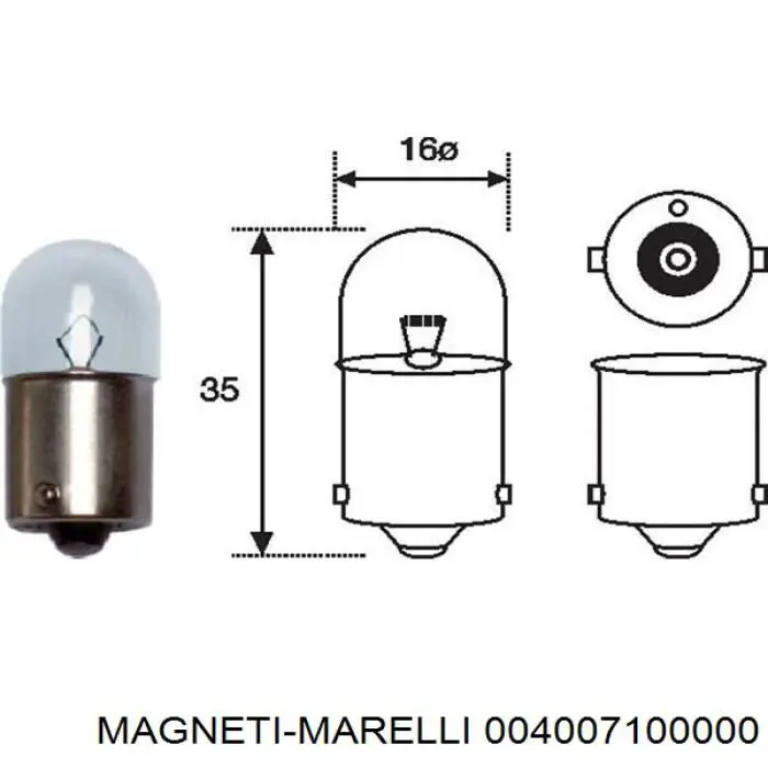 Лампочка 004007100000 Magneti Marelli