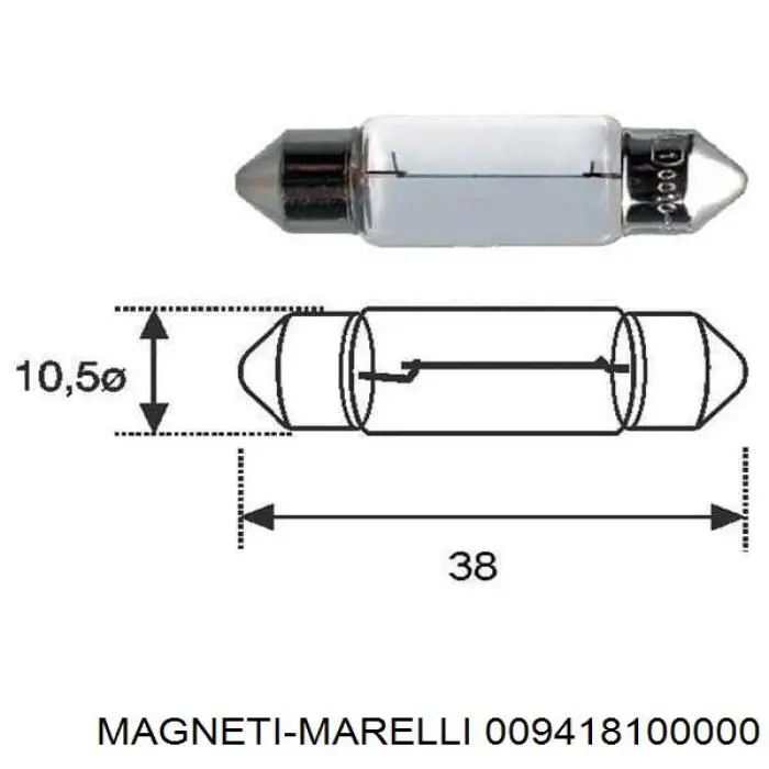 Лампочка плафона освещения салона/кабины Magneti Marelli 009418100000 цена, от 0.43 USD