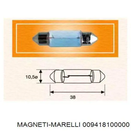 Лампочка плафону освітлення салону/кабіни 009418100000 Magneti Marelli