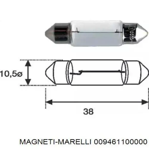 Лампочка плафону освітлення салону/кабіни 009461100000 Magneti Marelli