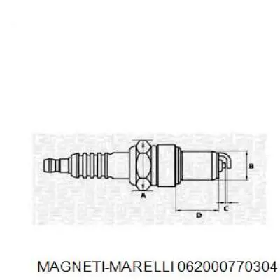 Свечи зажигания 062000770304 Magneti Marelli