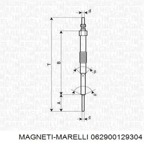 Свечи накала 062900129304 Magneti Marelli