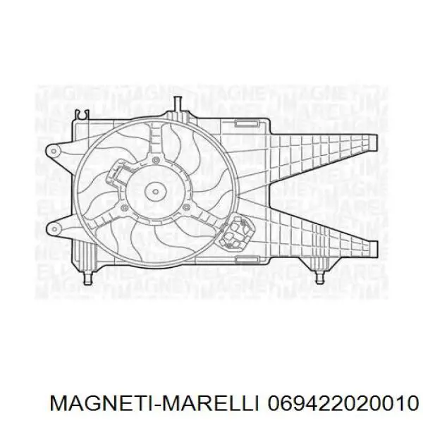 Диффузор вентилятора в сборе с мотором и крыльчаткой 069422020010 Magneti Marelli