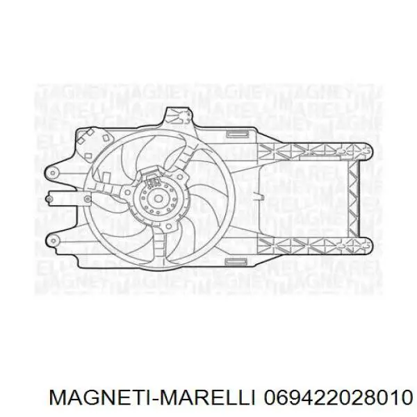 Диффузор вентилятора в сборе с мотором и крыльчаткой 069422028010 Magneti Marelli