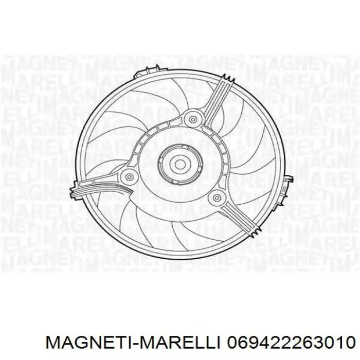 Электровентилятор охлаждения в сборе (мотор+крыльчатка) Magneti Marelli 069422263010