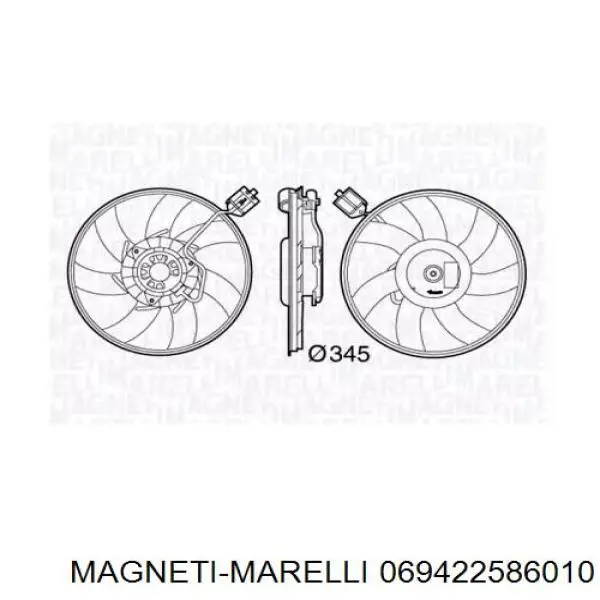 13300194 Peugeot/Citroen ventilador elétrico de esfriamento montado (motor + roda de aletas esquerdo)