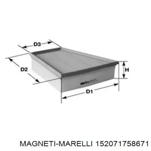 Воздушный фильтр 152071758671 Magneti Marelli