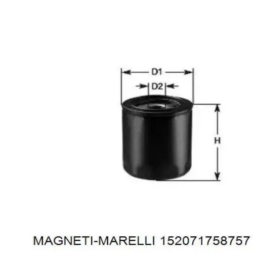 Масляный фильтр 152071758757 Magneti Marelli