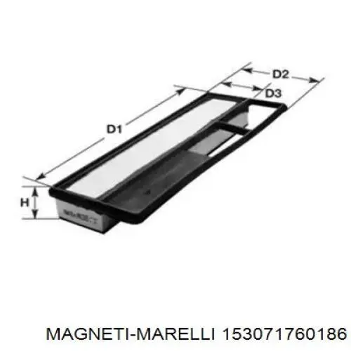 Воздушный фильтр 153071760186 Magneti Marelli