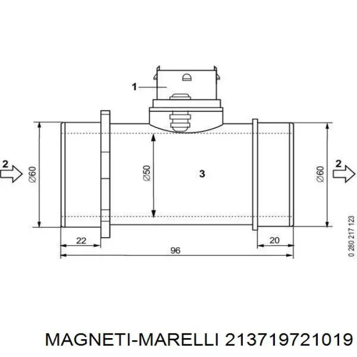 Датчик массового расхода воздуха Magneti Marelli 213719721019 цена, от 63.18 USD