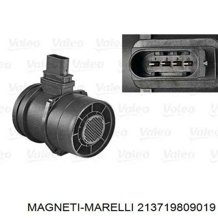213719809019 Magneti Marelli sensor de fluxo (consumo de ar, medidor de consumo M.A.F. - (Mass Airflow))