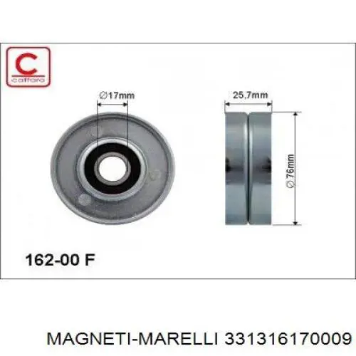 331316170009 Magneti Marelli Ролик приводного ремня, паразитный