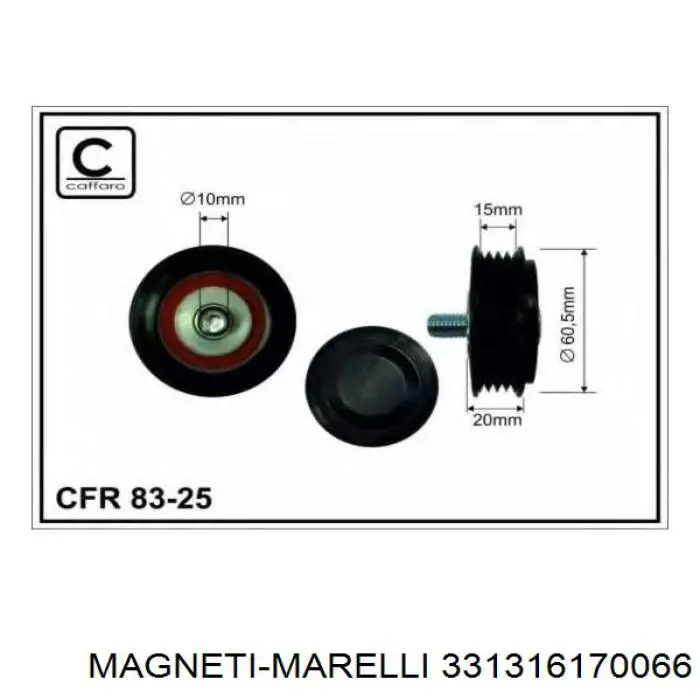 331316170066 Magneti Marelli Ролик натяжителя ремня агрегатов