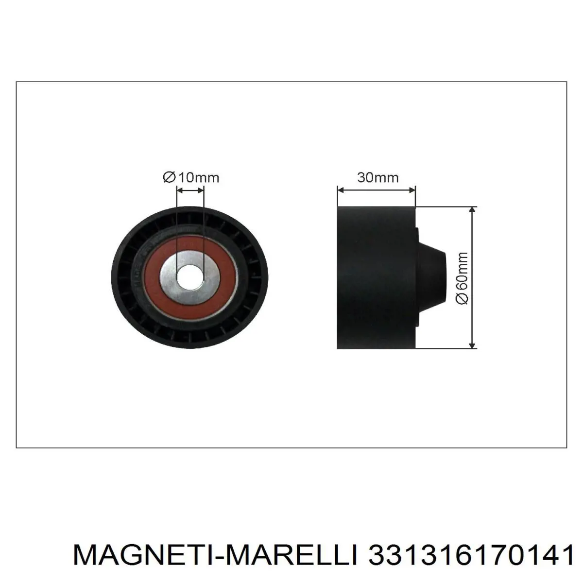 Polea inversión / guía, correa poli V 331316170141 Magneti Marelli