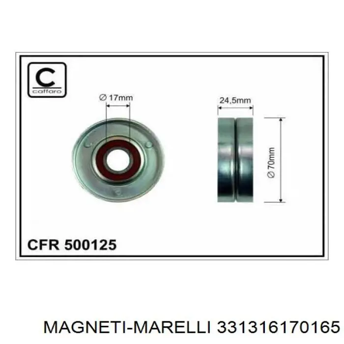 Натяжной ролик Magneti Marelli 331316170165 цена, от 11.07 USD