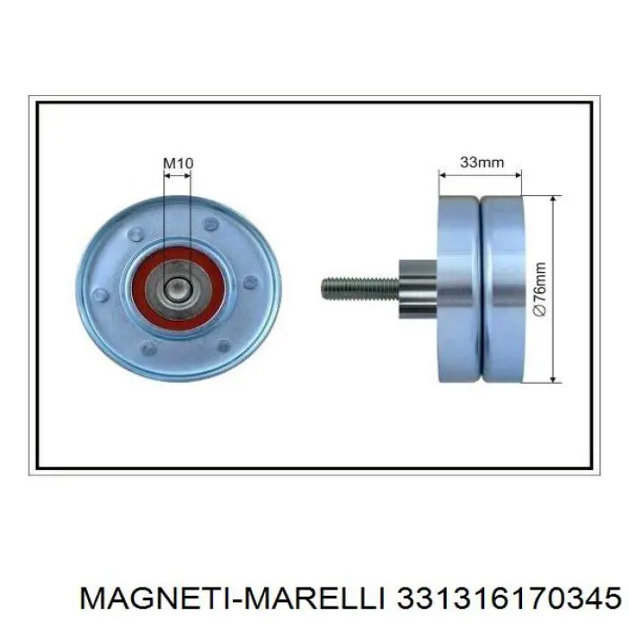 331316170345 Magneti Marelli Ролик приводного ремня, паразитный