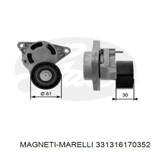 Натяжной ролик Magneti Marelli 331316170352 цена, от 12.67 USD