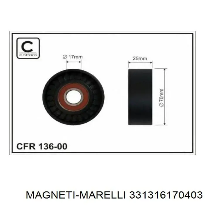 331316170403 Magneti Marelli Ролик натяжителя ремня агрегатов