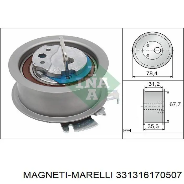 Ролик натяжителя ремня газораспределения Magneti Marelli 331316170507 цена, от 35.03 USD