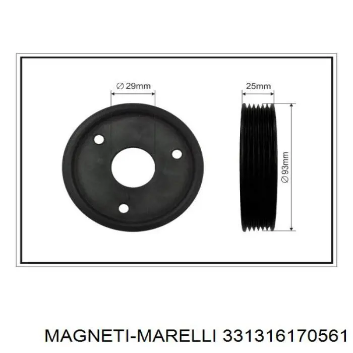 Купить 331316170561 Magneti Marelli Шкив насоса ГУР