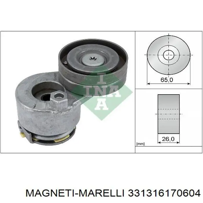 331316170604 Magneti Marelli Ролик натяжителя ремня агрегатов