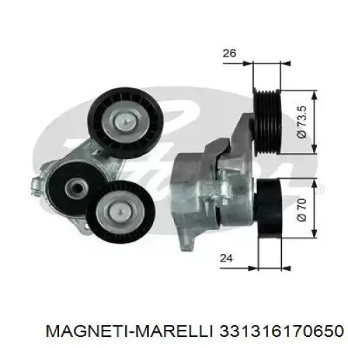 Натяжной ролик 331316170650 Magneti Marelli