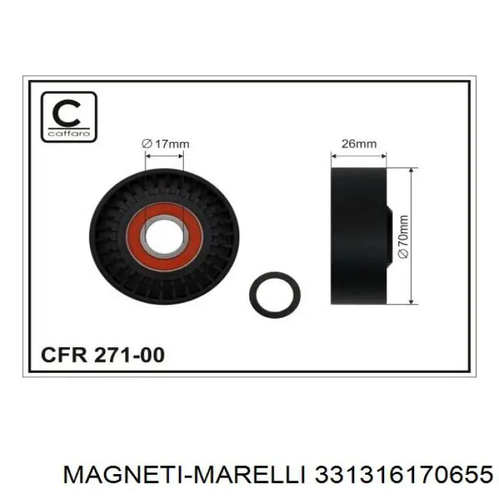 331316170655 Magneti Marelli Ролик натяжителя ремня агрегатов