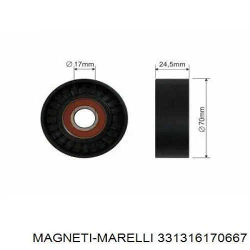 331316170667 Magneti Marelli Ролик натяжителя ремня агрегатов