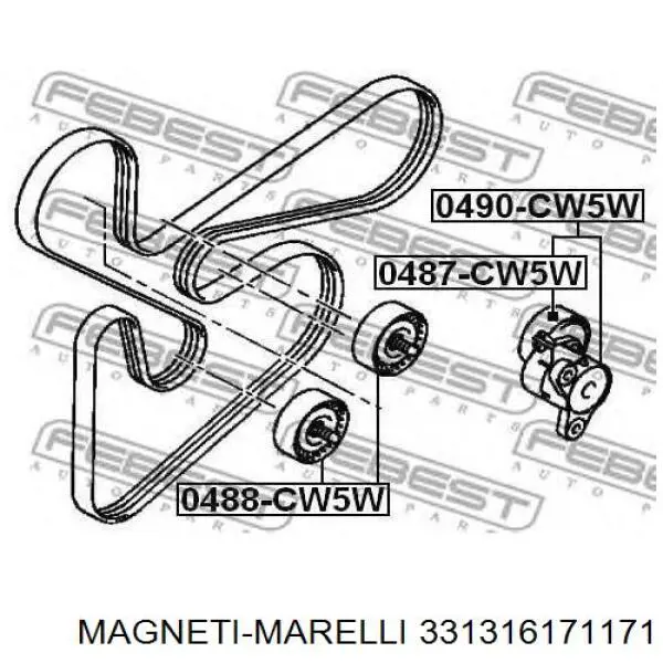 Натяжной ролик Magneti Marelli 331316171171 цена, от 8.88 USD
