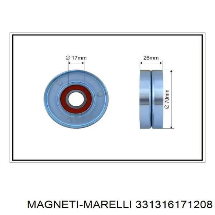 331316171208 Magneti Marelli Ролик натяжителя ремня агрегатов