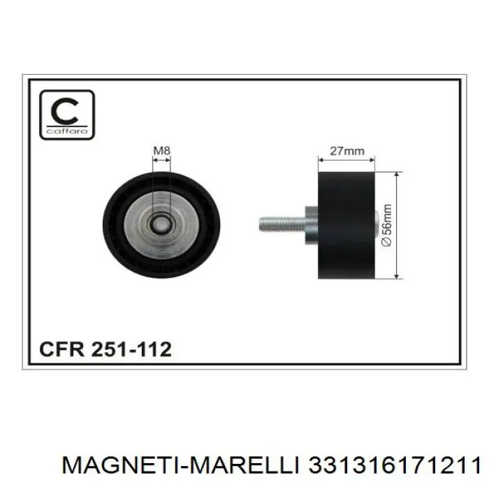 Паразитный ролик 331316171211 Magneti Marelli