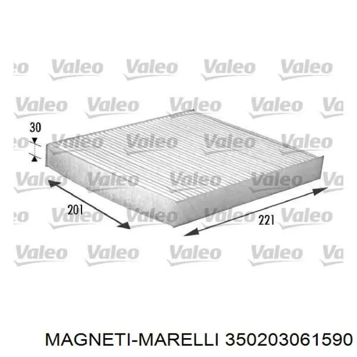 Купить 350203061590 Magneti Marelli Фильтр салона угольный