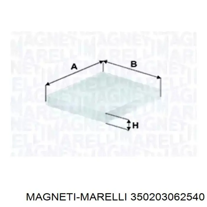 Фильтр салона 350203062540 Magneti Marelli