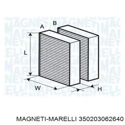 Фильтр салона 350203062640 Magneti Marelli