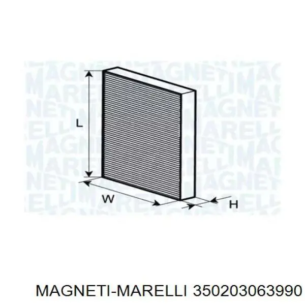 Фильтр салона 350203063990 Magneti Marelli